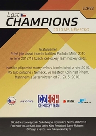 Roman Červenka 2017/18 MK Last Champions