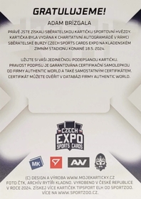 Adam Brízgala 2024 MK EXPO Kladno podpisová kartička