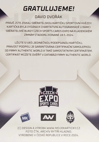David Dvořák 2024 MK EXPO Kladno podpisová kartička