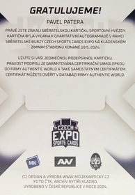 Pavel Patera 2024 MK EXPO Kladno podpisová kartička