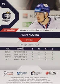 Adam Klapka 2021/22 MK PROMO Rookie Card