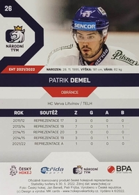 Patrik Demel 2021/22 MK PROMO Rookie Card
