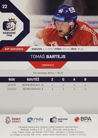 Tomáš Bartejs 2021/22 MK PROMO Rookie Card