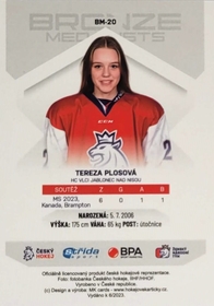 Tereza Plosová 2022/23 MK Bronze Medalists Woman PROMO ražba